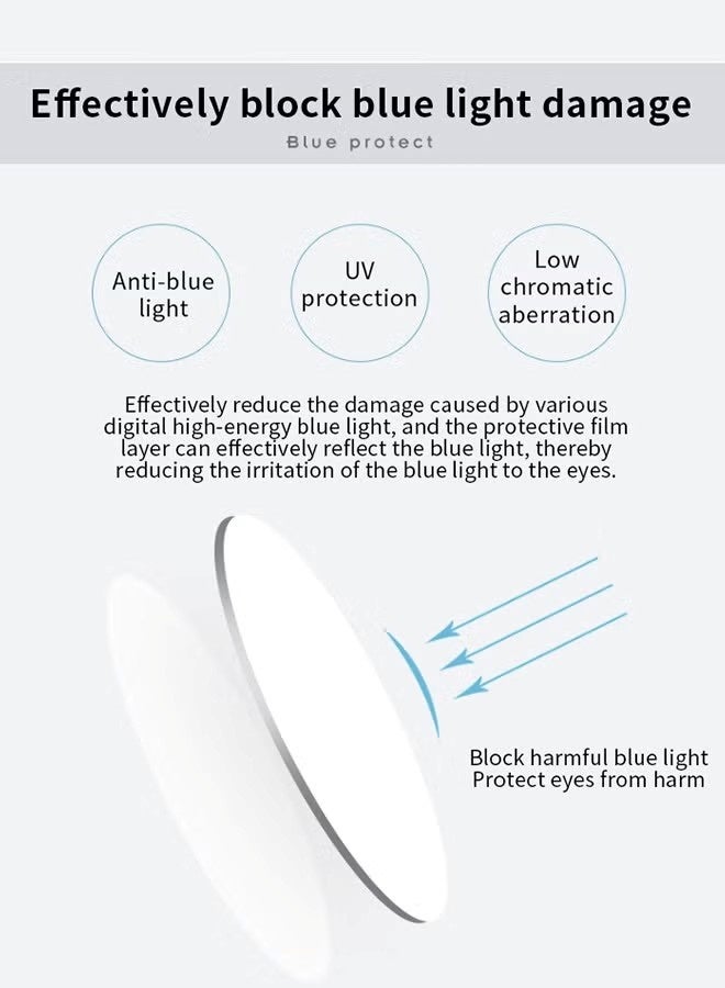نظارات - نظارات حجب الضوء الأزرق - نظارات بدون وصفة طبية - نظارات للجنسين للقراءة/الألعاب/التلفزيون/استخدام الهاتف المحمول - تخفف إجهاد العين - نظارات كمبيوتر أنيقة وخفيفة الوزن للغاية - تأتي مع حافظة نظارات (أسود غير لامع) - Image 2