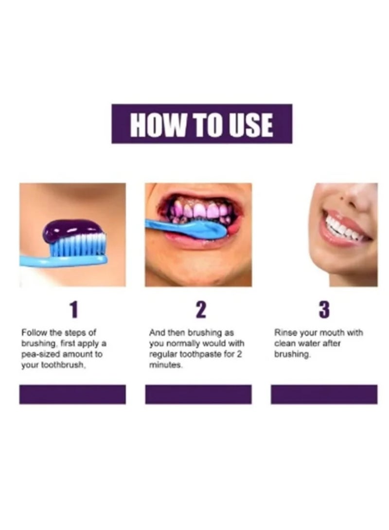 HiSmile Tooth Color Corrector, Purple Toothpaste for Whitening Teeth, (30 ml) - Image 3