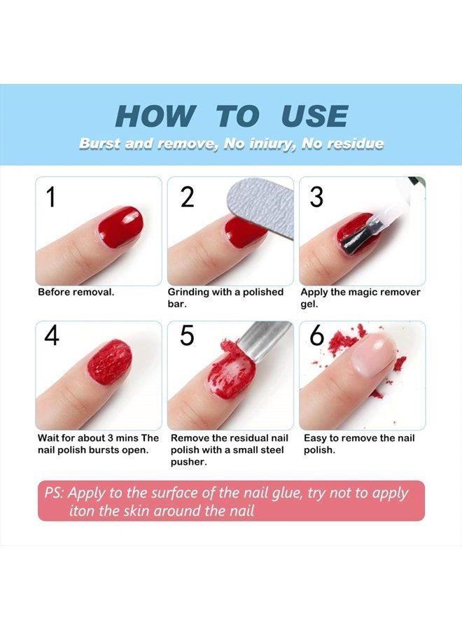 ALIVER Gel Nail Polish Remover, Gel Remover for Nails in 3-5 Minutes, Easily & Quickly Remove Gel Nail Polish, No Need for Foil, Soaking or Wrapping, Protect Your Nails-15 ml - Image 4