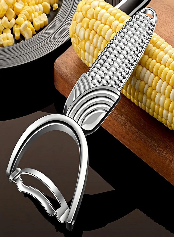 TEEVEA Corn Peeler for Corn on the Cob, Stainless Steel Cob Stripper Tool, Kernel Remover Cutter for Home Kitchen Outdoor - Image 2