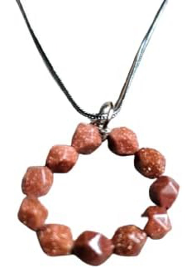 Elegant Stylish  Sand Stone Quartz Gemstones  Pendant Necklace - Image 1