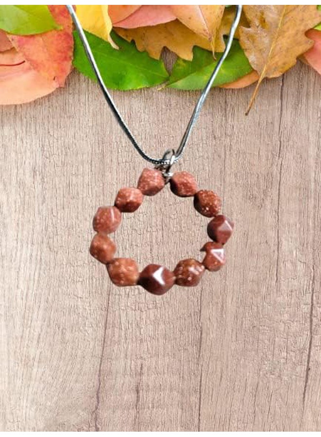 Elegant Stylish  Sand Stone Quartz Gemstones  Pendant Necklace - Image 2