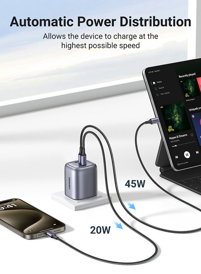 Ugreen Nexode GaN 65W USB C Charger 3Ports Foldable Laptop Charger Type C Fast Wall Charger Plug Compatible With MacBook Pro Air HP Dell Lenovo iPad iPhone 16 15 Pro Max Galaxy S24 23 Ultra Xiaomi SLR - Image 4