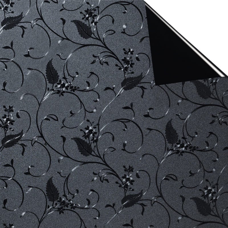 Niviy Blackout Window Privacy Film Non-Adhesive Privacy Film Total Black Out Window Cover Bathroom Door Glass Decoration Static Cling Covering (Black, 17.7"x 78.7") - Image 4