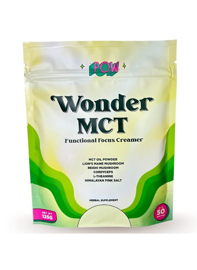 POW Wonder MCT | Mushroom MCT Coffee Creamer, Organic MCT Oil, Lion's Mane Mushroom, Reishi, Cordyceps, L-Theanine, Pink Sea Salt  - Image 1