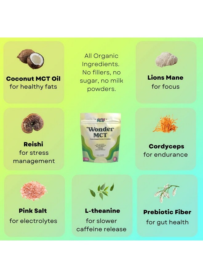 POW Wonder MCT | Mushroom MCT Coffee Creamer, Organic MCT Oil, Lion's Mane Mushroom, Reishi, Cordyceps, L-Theanine, Pink Sea Salt  - Image 3
