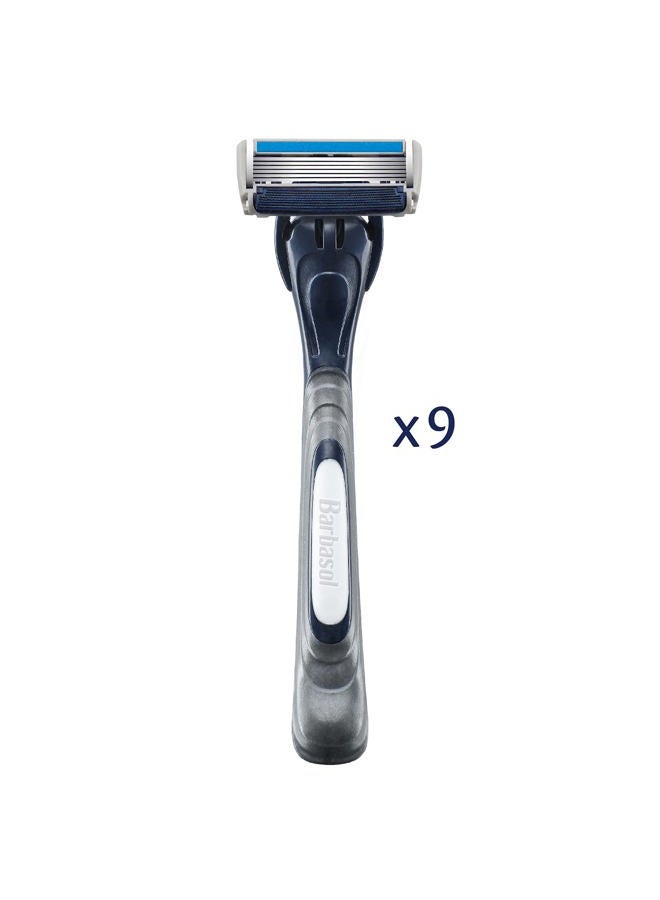 Barbasol Ultra 6 Plus Premium Disposable Razor Value Pack Bundle (3 Packs/9 Total Razors) - Image 3