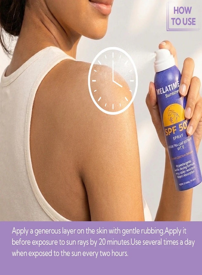 MELATIME Sunscreen Spray SPF 50+ - 150ML - Image 2