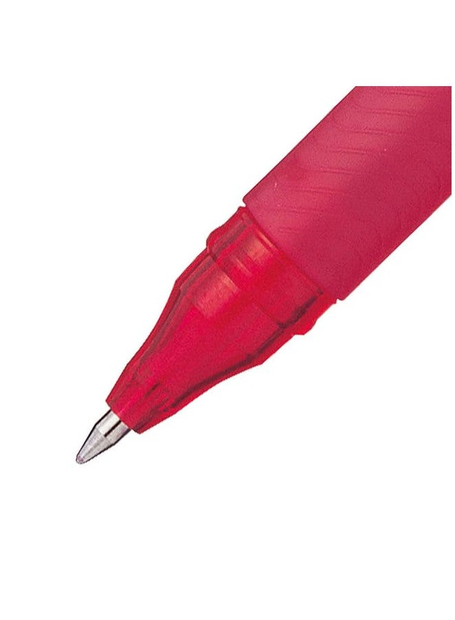 Pentel قلم جل سائل ديلوكس من بنتل ENER-GEL، خط متوسط، طرف معدني، حبر أحمر، علبة من 12 (BL57-B) - Image 2