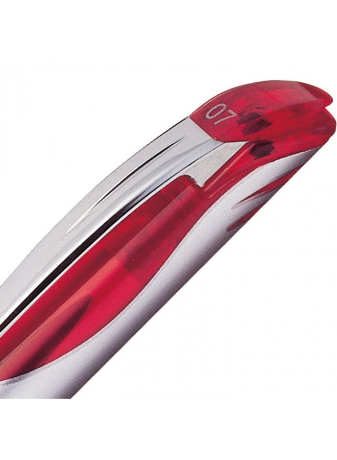 Pentel قلم جل سائل ديلوكس من بنتل ENER-GEL، خط متوسط، طرف معدني، حبر أحمر، علبة من 12 (BL57-B) - Image 3