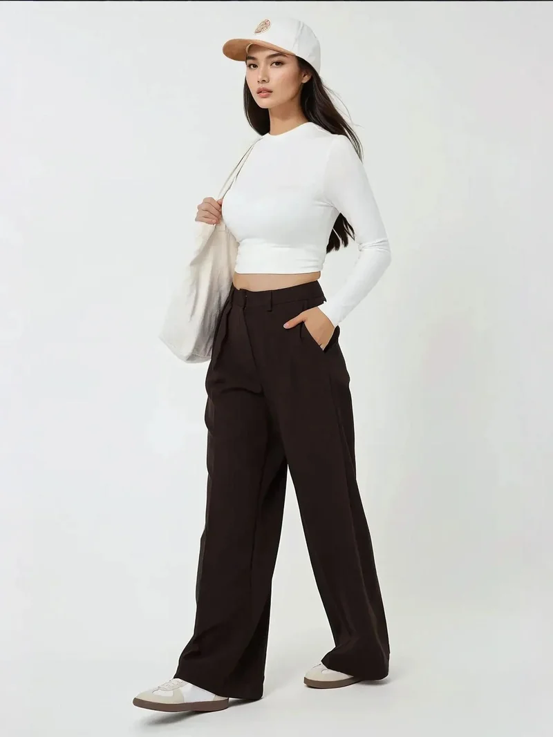 HICCUP High Waist Wide Leg Suit Pants