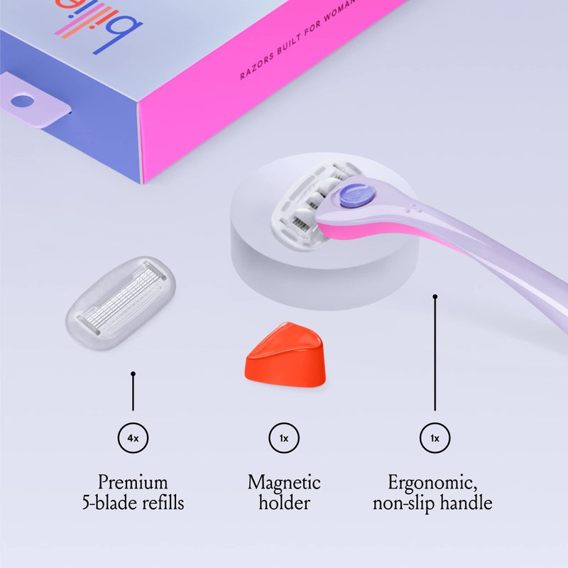 Billie Razors for Women Shave Kit â€“ Womenâ€™s Razor + 4 x 5-Blade Razor Refills + Magnetic Holder â€“ DreamPop - Image 3