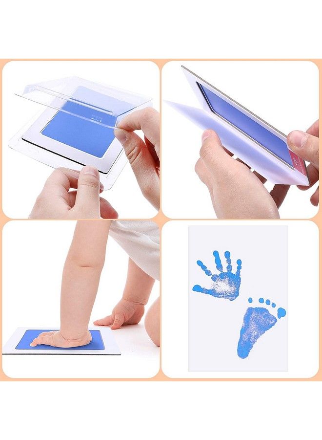 Outus 18 Pieces Baby Inkless Handprint And Footprint Kit 6 Safe Hand And Foot Ink Pad Clean Touch Dog Paw Print Stamp Kit And 12 Card For Newborn Registry Family Keepsake Baby Gift (Medium) - Image 4