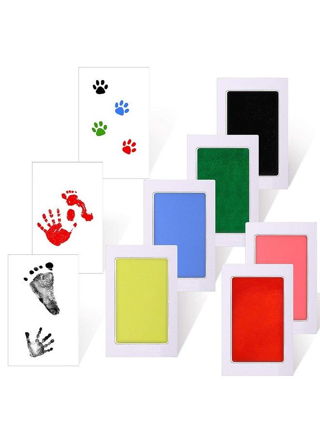 Outus 18 Pieces Baby Inkless Handprint And Footprint Kit 6 Safe Hand And Foot Ink Pad Clean Touch Dog Paw Print Stamp Kit And 12 Card For Newborn Registry Family Keepsake Baby Gift (Medium) - Image 5