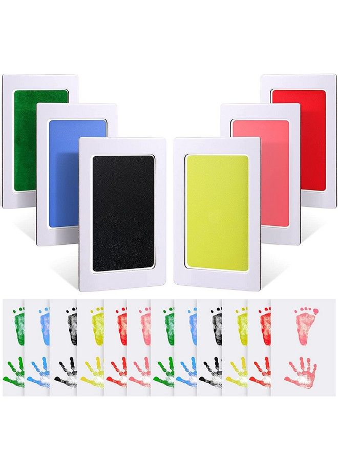 Outus 18 Pieces Baby Inkless Handprint And Footprint Kit 6 Safe Hand And Foot Ink Pad Clean Touch Dog Paw Print Stamp Kit And 12 Card For Newborn Registry Family Keepsake Baby Gift (Medium) - Image 1