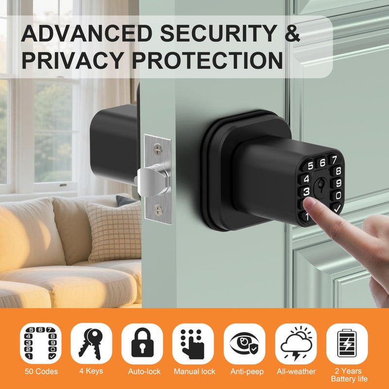 Richelock IU52 Double-Sided Keypad Door Lock, All-Weather, Fully Waterproof Keyless Entry with Dual-Sided Programmable Codes, Same Key Both Sides for Outdoor, Indoor, Gate & Fence - Image 3