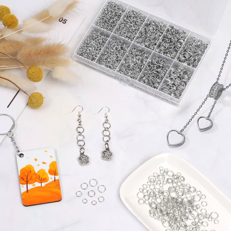 PAXCOO 4600Pcs Silver Jump Rings with Jump Rings Open/Close Tools for Jewelry Making and Necklace Repair (Assorted Sizes) - Image 5