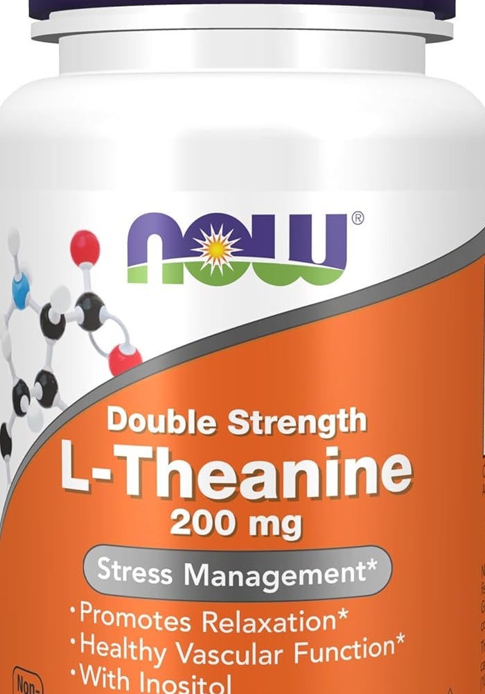 ناو NOW Supplements, L-Theanine 200 mg with Inositol, Stress Management, 60 Veg Capsules - Image 1
