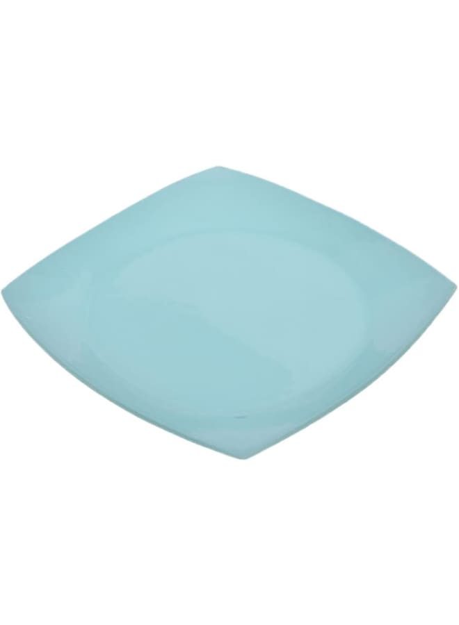 Rosa By Fathy Mahmoud Glass Square Plate, 28Cm - Turquoise, Modern - Image 3
