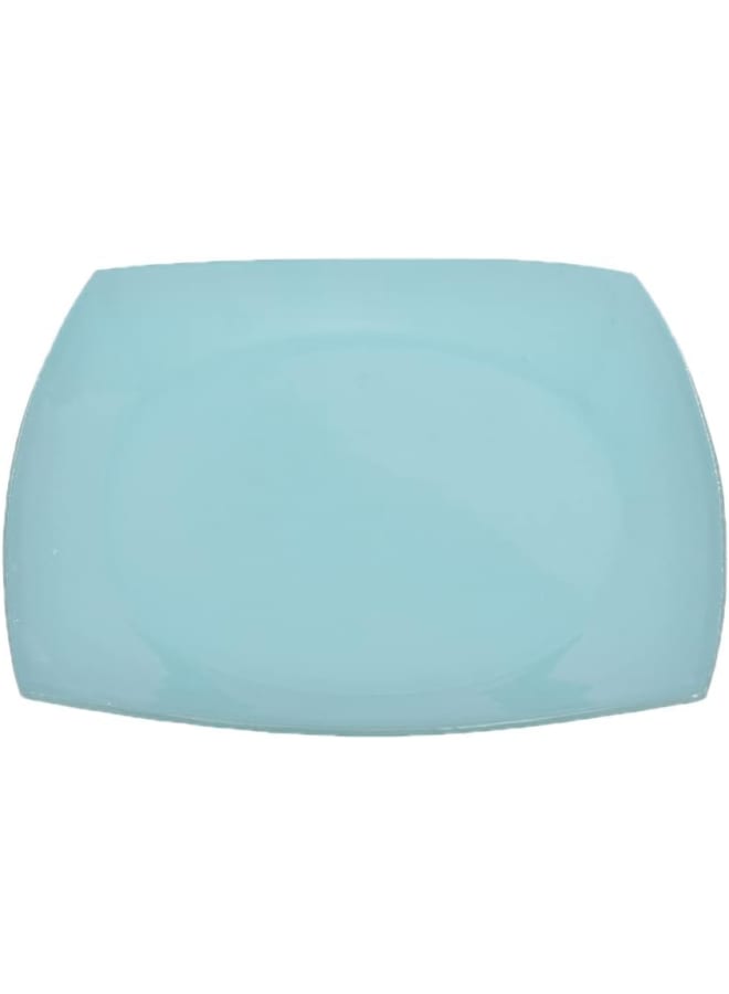 Rosa By Fathy Mahmoud Glass Square Plate, 28Cm - Turquoise, Modern - Image 2