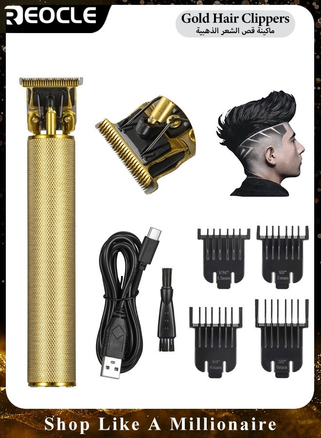 REOCLE Mens Hair Clipper Trimmer Electric Hair Clipper USB Rechargeable Professional Hair Clippers for Men Barber Tools Metal Body - Image 1