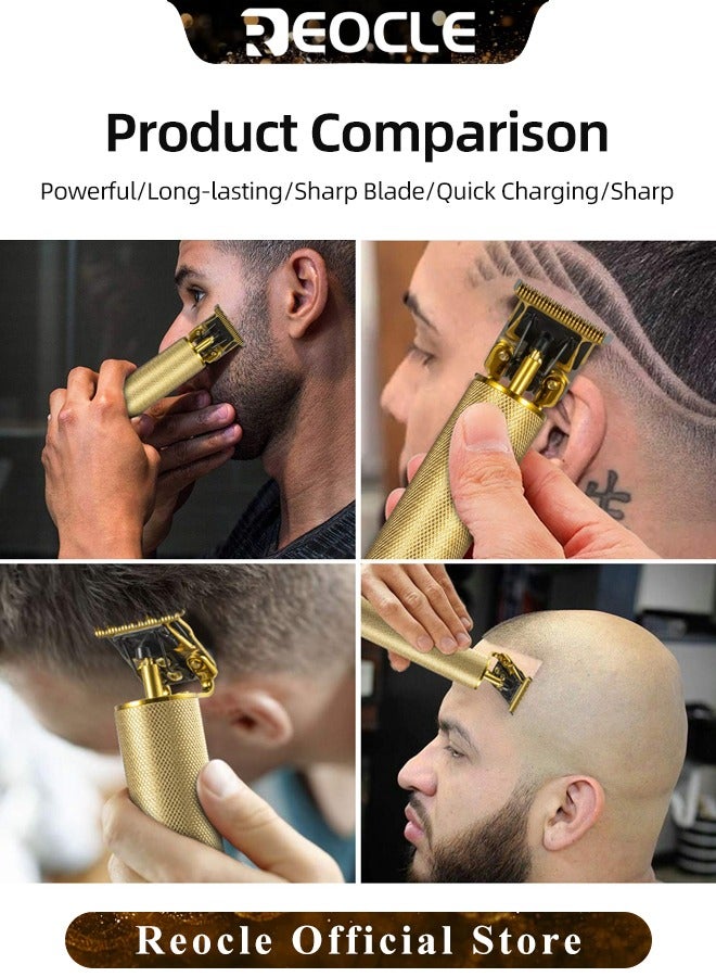 REOCLE Mens Hair Clipper Trimmer Electric Hair Clipper USB Rechargeable Professional Hair Clippers for Men Barber Tools Metal Body - Image 4
