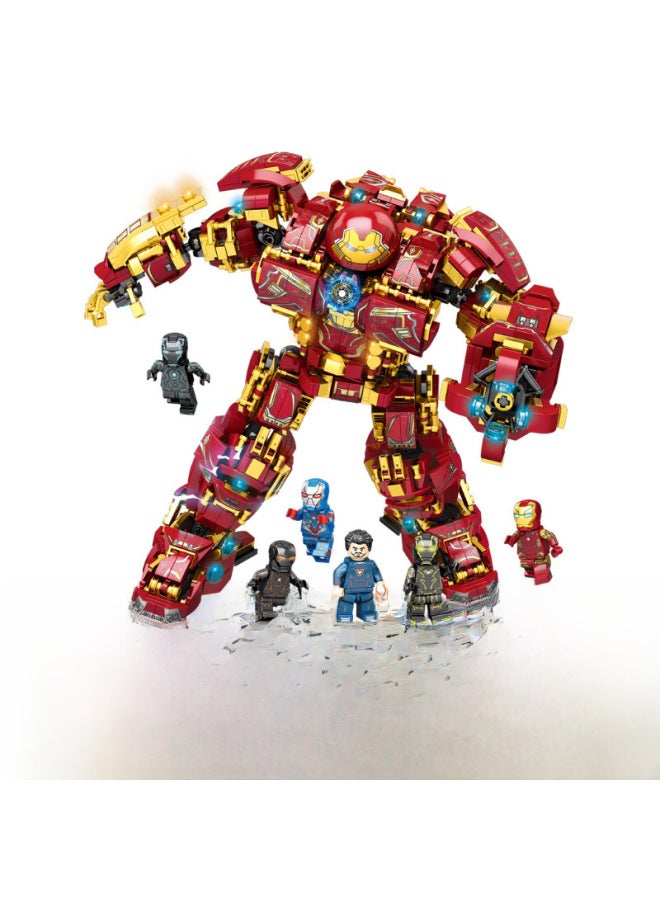 Leyi 76026 Building Blocks Hero Avengers Steel Series Hulk Destroyer Children's Educational Assembled Toys-Color:77013 Infinity Gloves  - Image 2