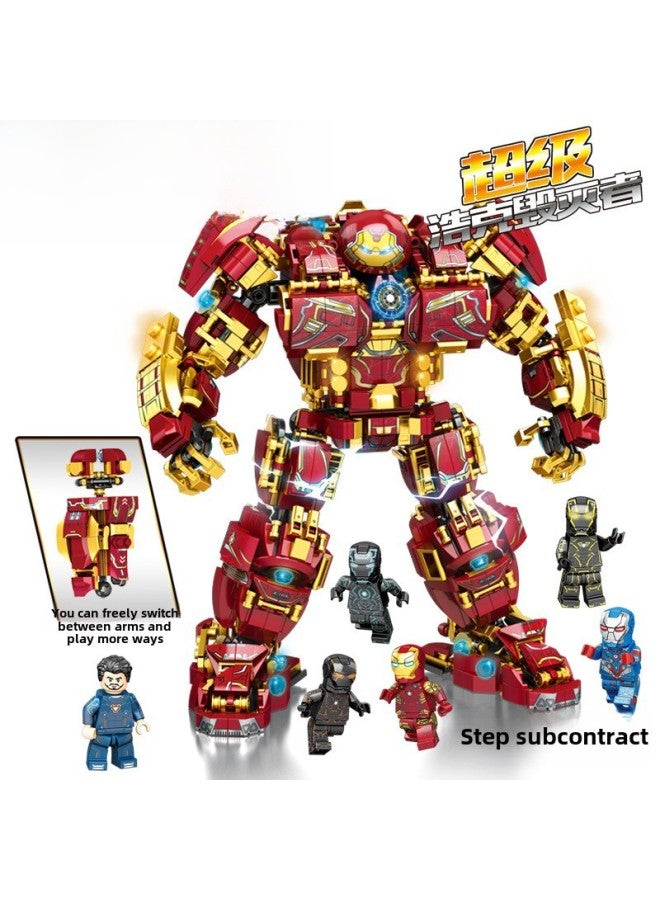 Leyi 76026 Building Blocks Hero Avengers Steel Series Hulk Destroyer Children's Educational Assembled Toys-Color:77013 Infinity Gloves  - Image 5