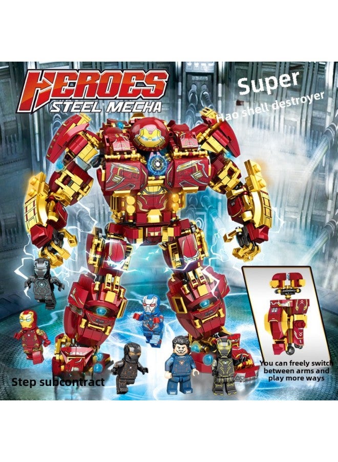 Leyi 76026 Building Blocks Hero Avengers Steel Series Hulk Destroyer Children's Educational Assembled Toys-Color:77013 Infinity Gloves  - Image 3