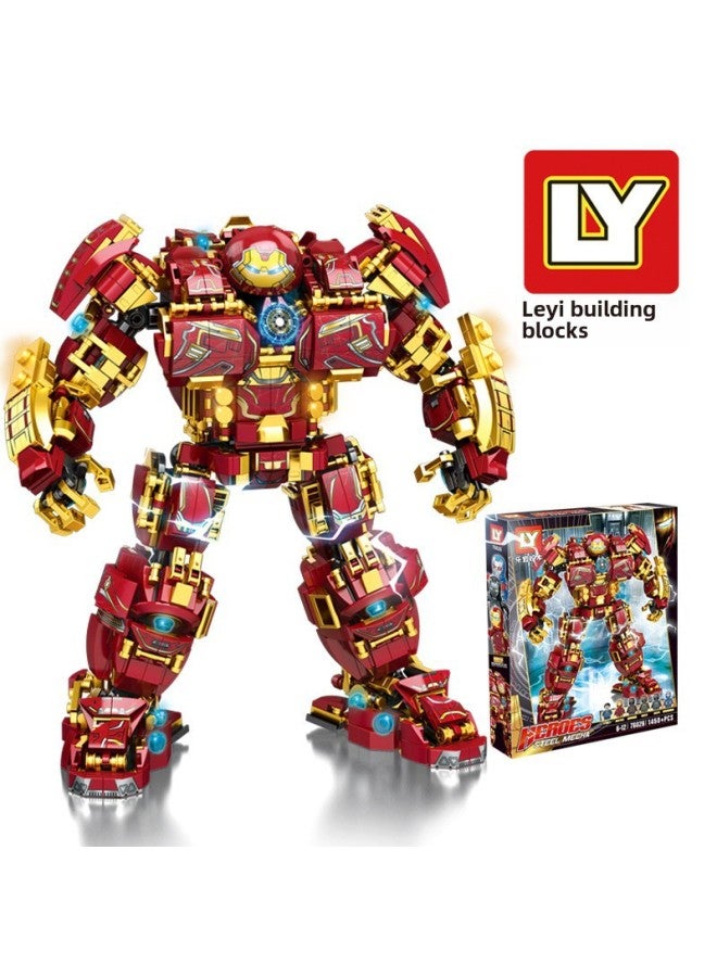Leyi 76026 Building Blocks Hero Avengers Steel Series Hulk Destroyer Children's Educational Assembled Toys-Color:77013 Infinity Gloves  - Image 4