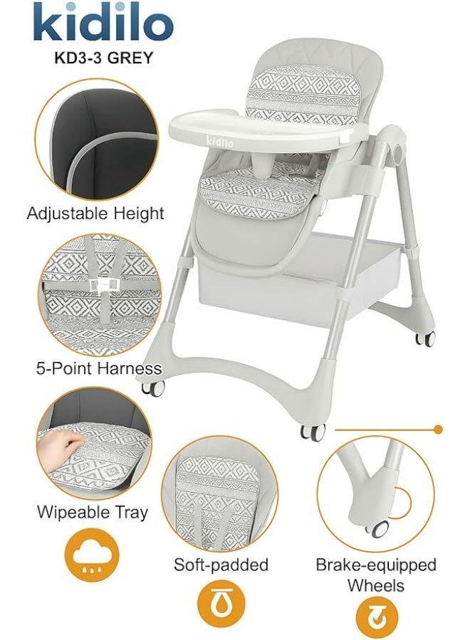Kidilo Comfortable & Safe Baby High Chair with Multi-Functional Design - Image 3