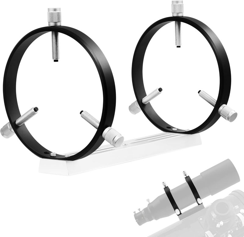 Astromania Adjustable Guiding Scope Rings 127 mm Inside Diameter (Pair) - for Telescope Tube Diameter or Finders 70 to 120mm - Image 1