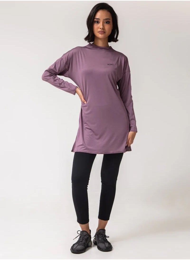 Vicino - Vicino Women's Sports Set - Relaxed Fit Midi Top with Long Pants Ideal for Workouts - Image 1