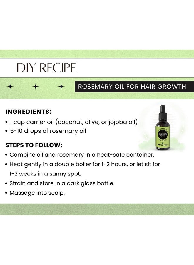 Earth N Pure Earth N Pure Rosemary Essential Oil for Hair Growth, Natural & Therapeutic Grade with Glass Dropper - 50 ml - Image 5