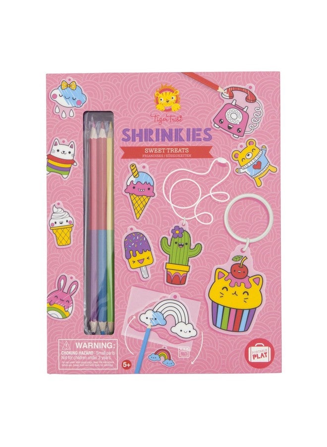 Tiger Tribe: Shrinkies - Sweet Treats - Color & Bake to Create Charms for Jewelry & Keychains, Craft Kit, Kids Ages 5+, Adult Supervision - Image 1