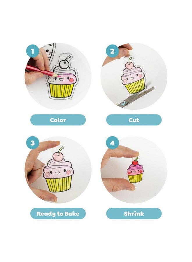 Tiger Tribe: Shrinkies - Sweet Treats - Color & Bake to Create Charms for Jewelry & Keychains, Craft Kit, Kids Ages 5+, Adult Supervision - Image 4