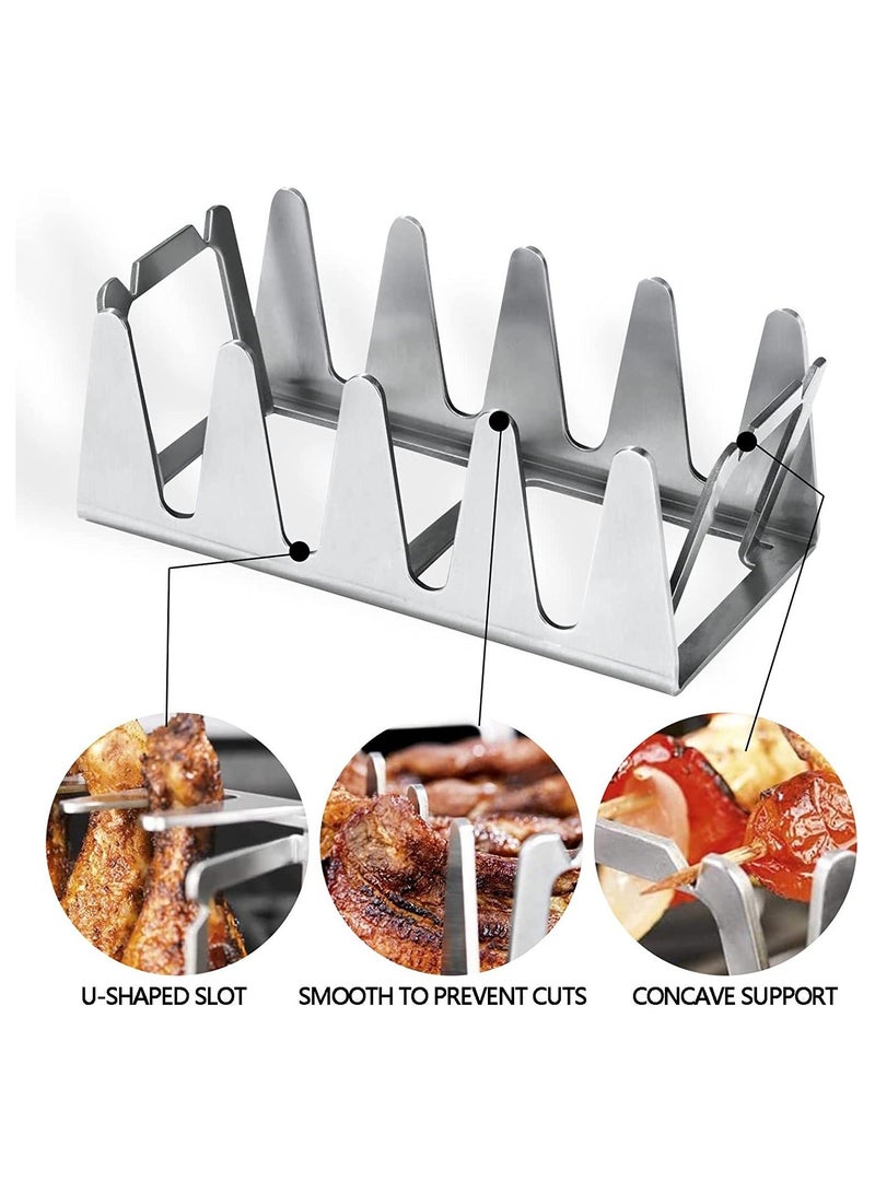 BBQ Grill Rack, Chicken Leg and Wing Rack for Grill Smoker Oven, Multifunctional Chicken BBQ Grill Rack for Smoking Grilling Rib Rack,Picnic Camping Baking Cooking BBQ Tools - Image 5