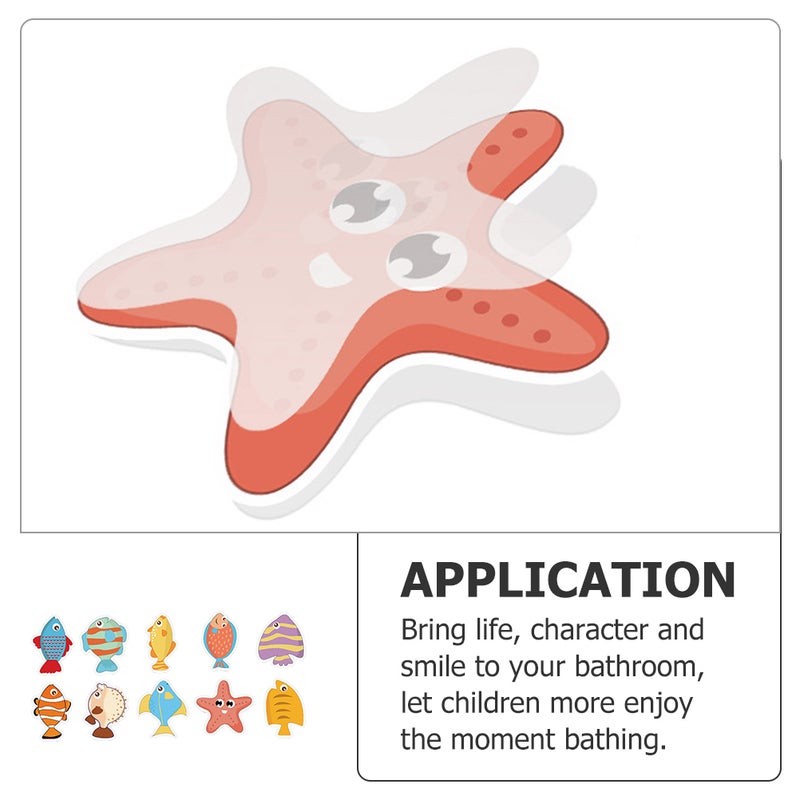 Waterproof Stickers for Childrens Bathing Cartoon Shower Sticker PVC 11x8cm Prevent Falls 10Pcs - Image 4