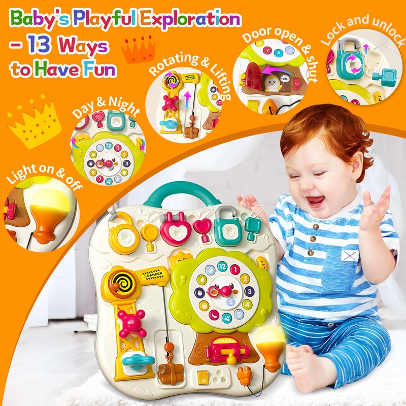 ROHSCE Montessori Busy Board Sensory Toys for Toddlers 1-3, Activity Music & LED Light Up Montessori Toys for 2+ Year Old, Travel Toys for 2 Year Old Boys & Girls, 2025 - Image 4