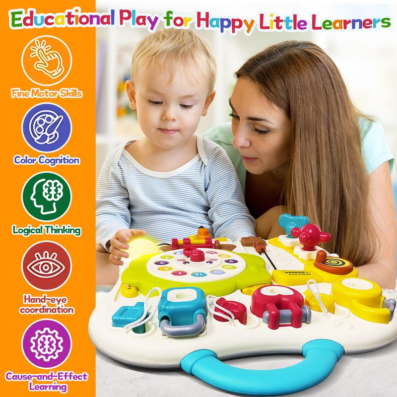 ROHSCE Montessori Busy Board Sensory Toys for Toddlers 1-3, Activity Music & LED Light Up Montessori Toys for 2+ Year Old, Travel Toys for 2 Year Old Boys & Girls, 2025 - Image 2