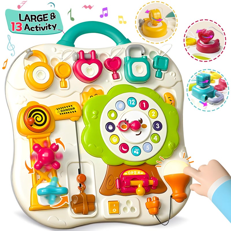 ROHSCE Montessori Busy Board Sensory Toys for Toddlers 1-3, Activity Music & LED Light Up Montessori Toys for 2+ Year Old, Travel Toys for 2 Year Old Boys & Girls, 2025 - Image 1