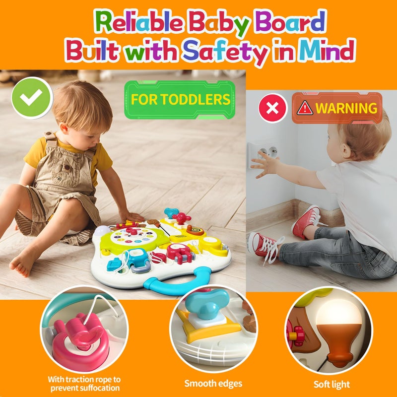ROHSCE Montessori Busy Board Sensory Toys for Toddlers 1-3, Activity Music & LED Light Up Montessori Toys for 2+ Year Old, Travel Toys for 2 Year Old Boys & Girls, 2025 - Image 5