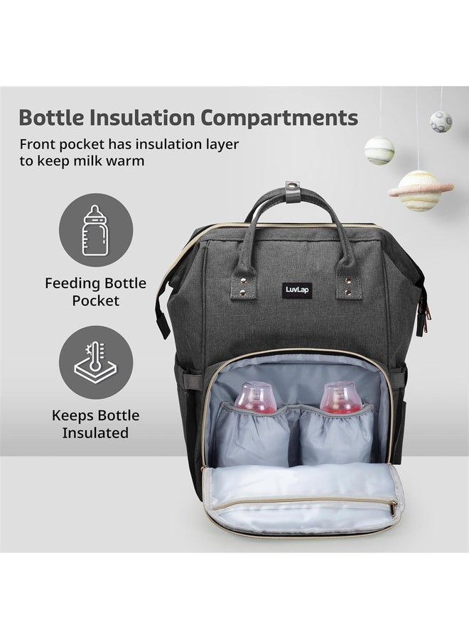Luvlap Lily Multifunctional Waterproof Diaper Bag for Mothers for Travel, Mother Travelling Bag, Backpack Cum Tote bag for Mothers, Large storage capacity with 15 pockets (Grey) - Image 3