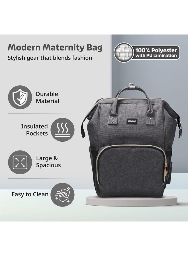 Luvlap Lily Multifunctional Waterproof Diaper Bag for Mothers for Travel, Mother Travelling Bag, Backpack Cum Tote bag for Mothers, Large storage capacity with 15 pockets (Grey) - Image 2