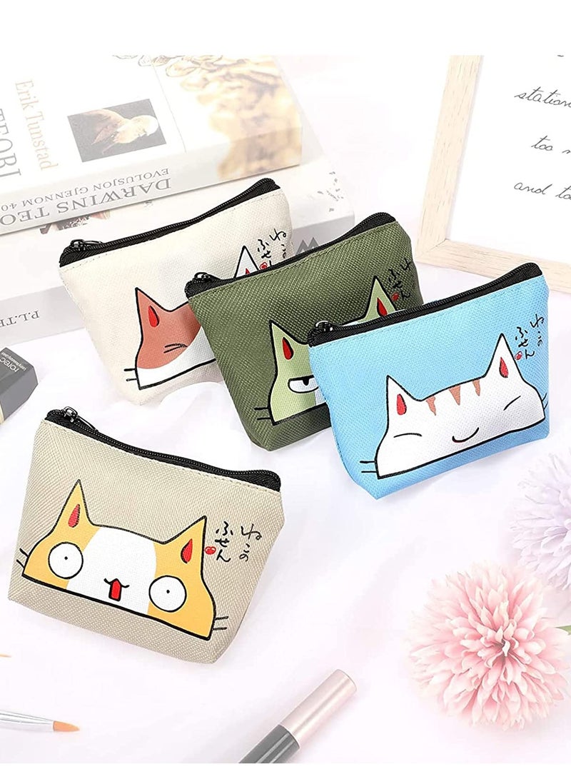 Zikra Coin Purse, Children Cute Oxford Coin Purse Women Wallet Pouch with Zipper Portable Coin Pouch Purse for Women Girl Credit Card ID Card Keys Headset Lipstick 4 Pieces - Image 2