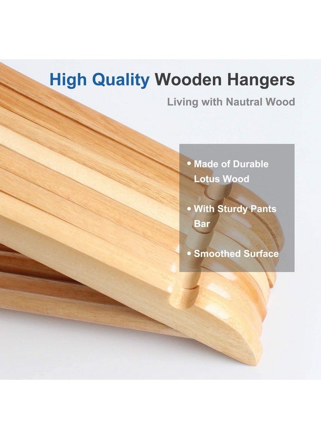 DD RETAILS Multipurpose Cloths Hanger Of Imported Wooden Cream Color With Chrome Hooks (10)  - Image 3