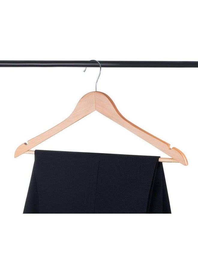 DD RETAILS Multipurpose Cloths Hanger Of Imported Wooden Cream Color With Chrome Hooks (10)  - Image 2
