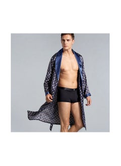 Loquat Printed Silk Robe Blue  - Image 2