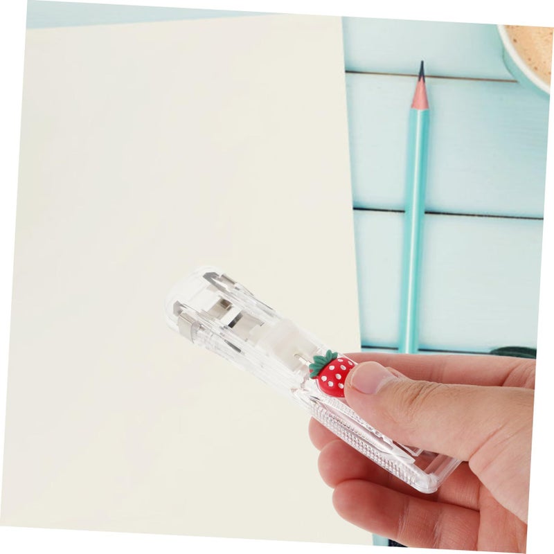 Reusable Push Clip Stapler for Office School Home Paper Document Clamp Black - Image 5