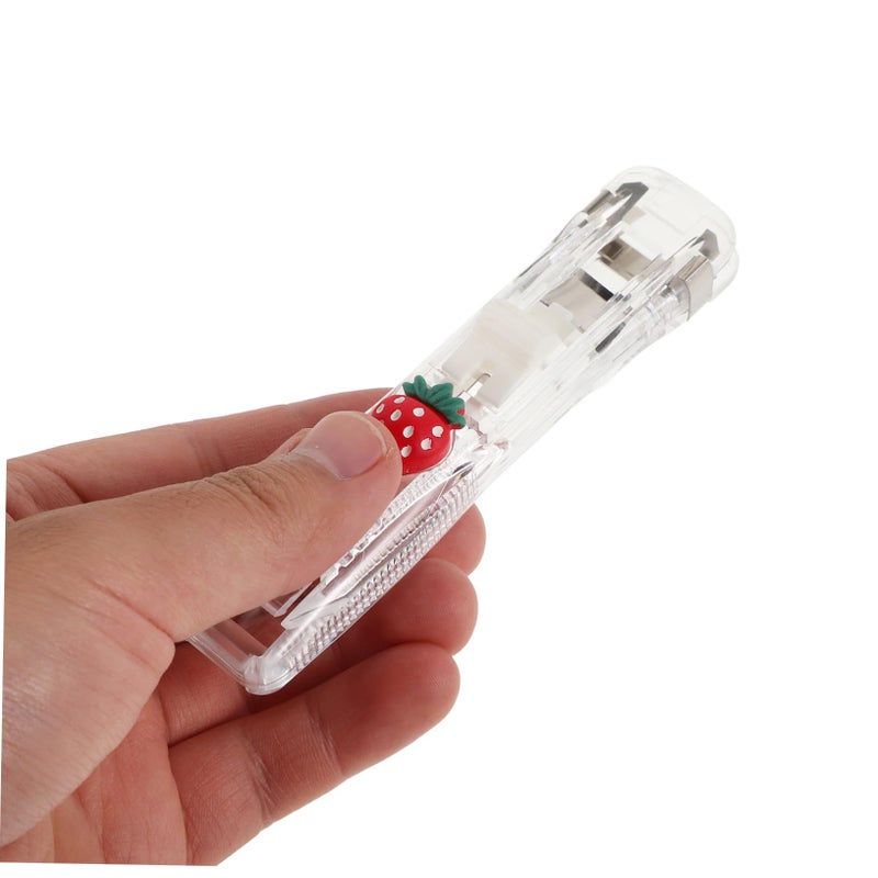 Reusable Push Clip Stapler for Office School Home Paper Document Clamp Black - Image 4